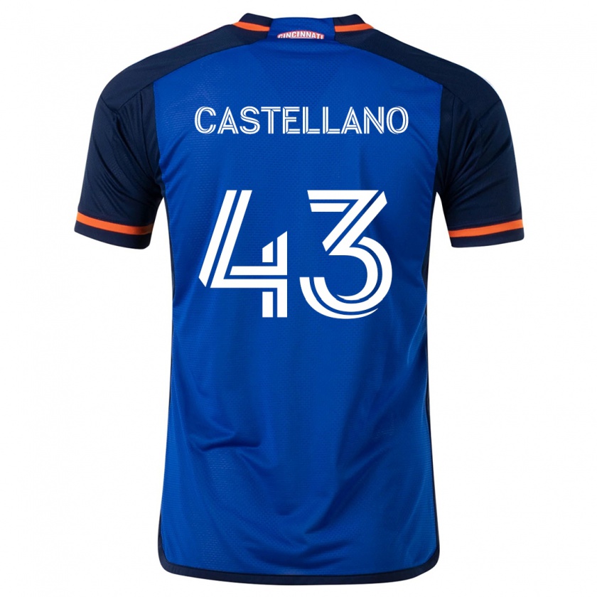 Kandiny Kinderen Jesús Castellano #43 Blauw Wit Thuisshirt Thuistenue 2024/25 T-Shirt België