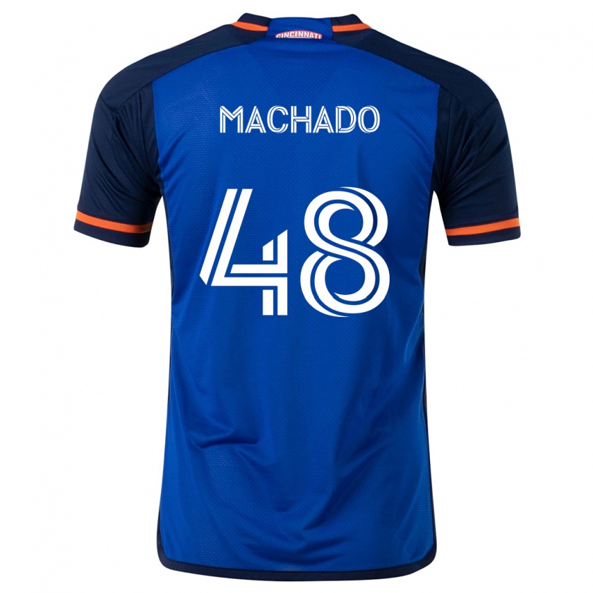 Kandiny Kinderen Juan Machado #48 Blauw Wit Thuisshirt Thuistenue 2024/25 T-Shirt België