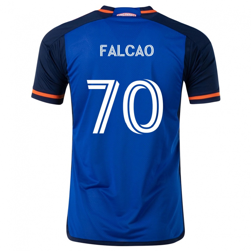 Kandiny Niño Camiseta Kiano Falcao #70 Azul Blanco 1ª Equipación 2024/25 La Camisa