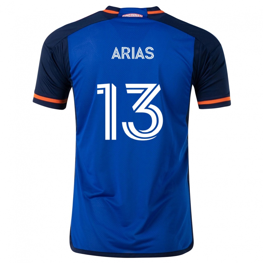 Kandiny Kinder Santiago Arias #13 Blau Weiss Heimtrikot Trikot 2024/25 T-Shirt Österreich