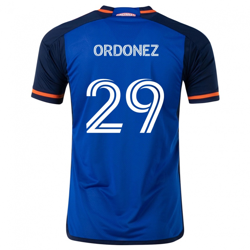 Kandiny Kinderen Arquímides Ordóñez #29 Blauw Wit Thuisshirt Thuistenue 2024/25 T-Shirt België