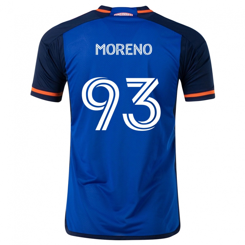 Kandiny Kinderen Júnior Moreno #93 Blauw Wit Thuisshirt Thuistenue 2024/25 T-Shirt België