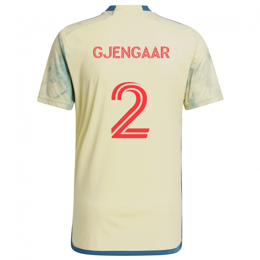 Kandiny Kinder Dennis Gjengaar #2 Gelb Rot Blau Heimtrikot Trikot 2024/25 T-Shirt Österreich