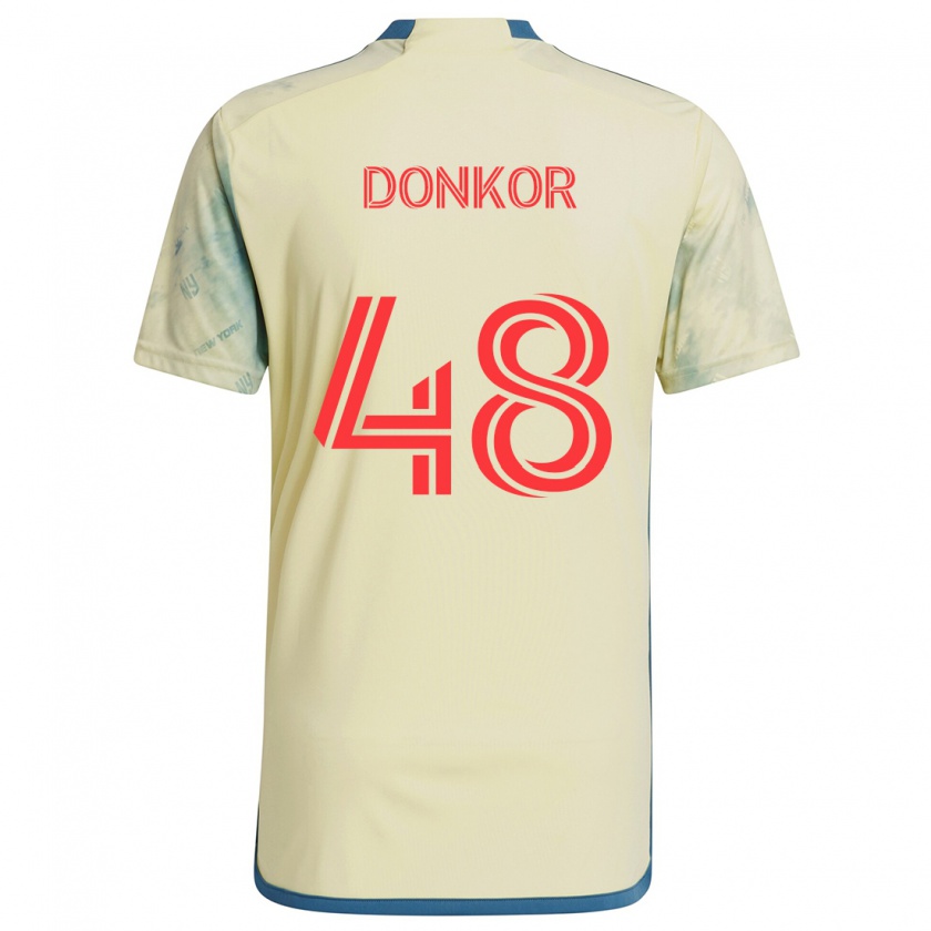 Kandiny Kinderen Ronald Donkor #48 Geel Rood Blauw Thuisshirt Thuistenue 2024/25 T-Shirt