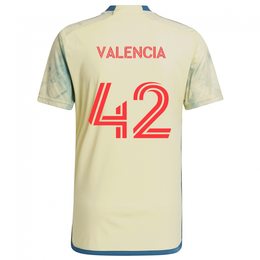 Kandiny Bambino Maglia Omar Valencia #42 Giallo Rosso Blu Kit Gara Home 2024/25 Maglietta