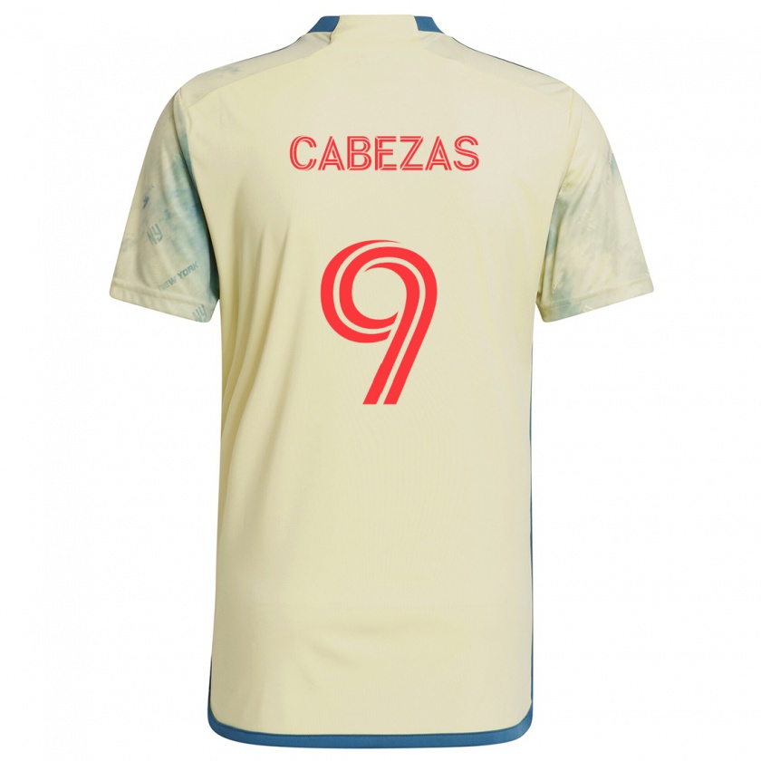 Kandiny Kinderen Jorge Cabezas #9 Geel Rood Blauw Thuisshirt Thuistenue 2024/25 T-Shirt België