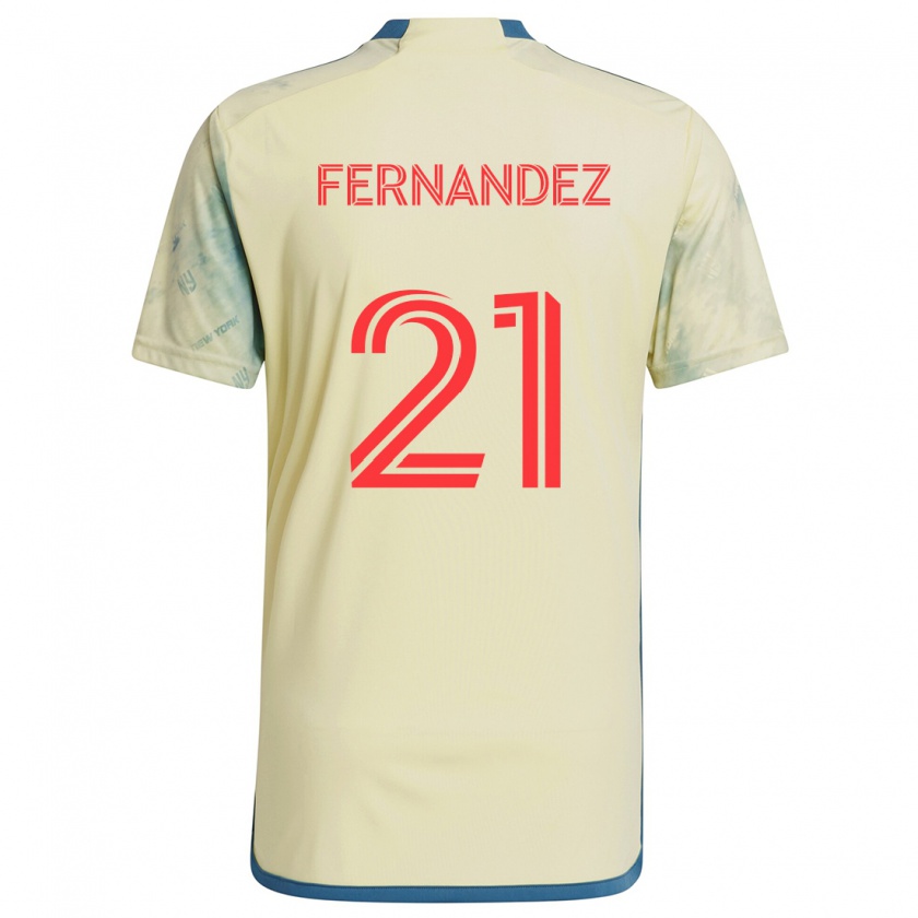 Kandiny Bambino Maglia Omir Fernandez #21 Giallo Rosso Blu Kit Gara Home 2024/25 Maglietta