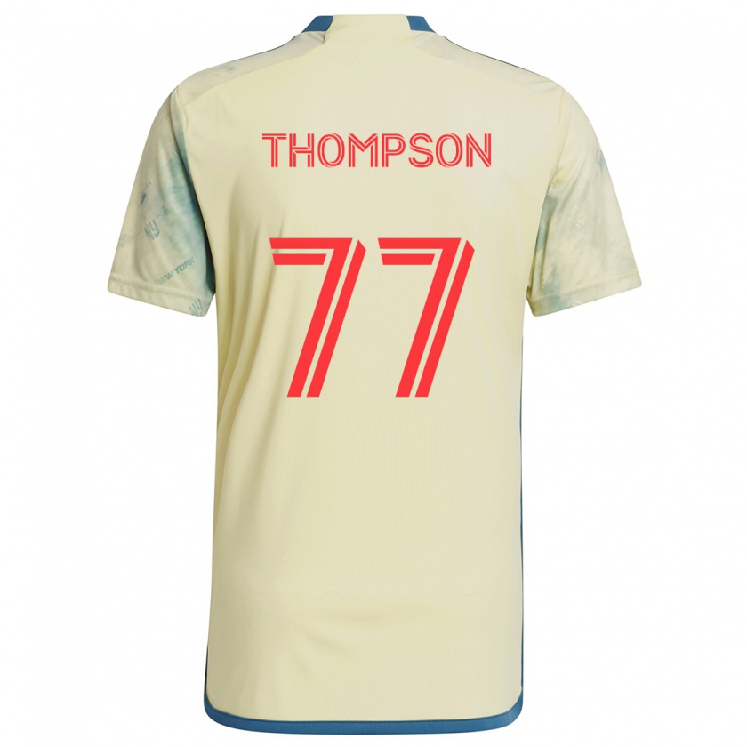 Kandiny Kinderen Amos Shapiro-Thompson #77 Geel Rood Blauw Thuisshirt Thuistenue 2024/25 T-Shirt