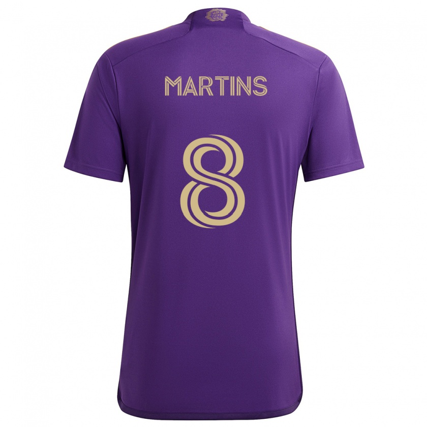 Kandiny Bambino Maglia Felipe Martins #8 Viola Giallo Kit Gara Home 2024/25 Maglietta