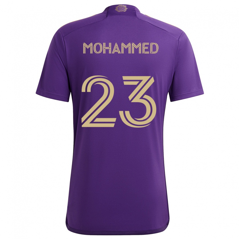 Kandiny Kinderen Shak Mohammed #23 Paars Geel Thuisshirt Thuistenue 2024/25 T-Shirt België