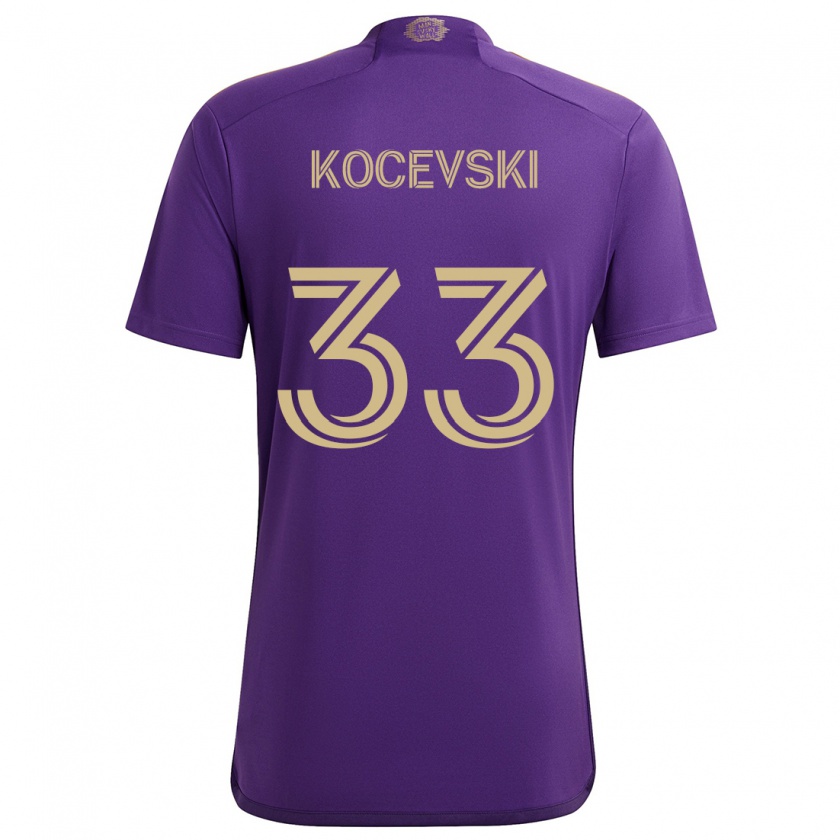 Kandiny Criança Camisola Jeorgio Kocevski #33 Roxo Amarelo Principal 2024/25 Camisa Brasil