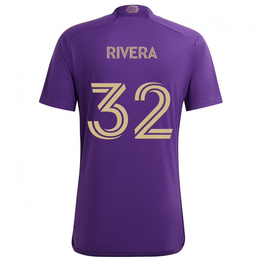 Kandiny Bambino Maglia Wilfredo Rivera #32 Viola Giallo Kit Gara Home 2024/25 Maglietta