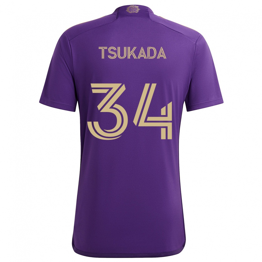 Kandiny Kinderen Yutaro Tsukada #34 Paars Geel Thuisshirt Thuistenue 2024/25 T-Shirt België