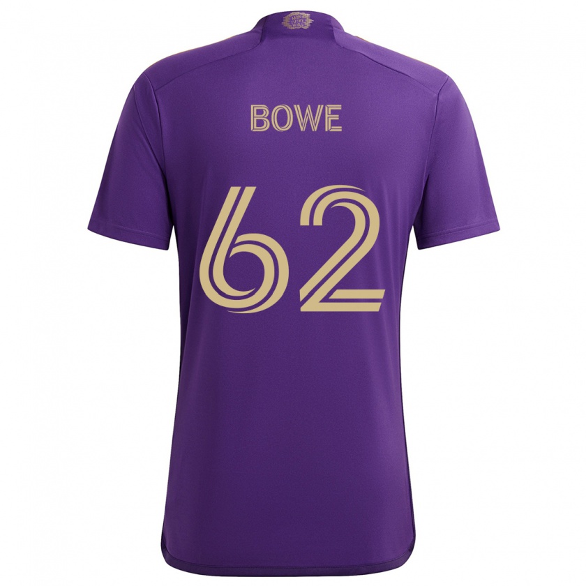 Kandiny Bambino Maglia Thomas Bowe #62 Viola Giallo Kit Gara Home 2024/25 Maglietta