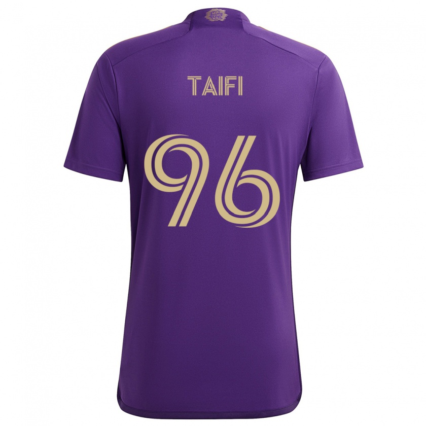 Kandiny Kinderen Zakaria Taifi #96 Paars Geel Thuisshirt Thuistenue 2024/25 T-Shirt België