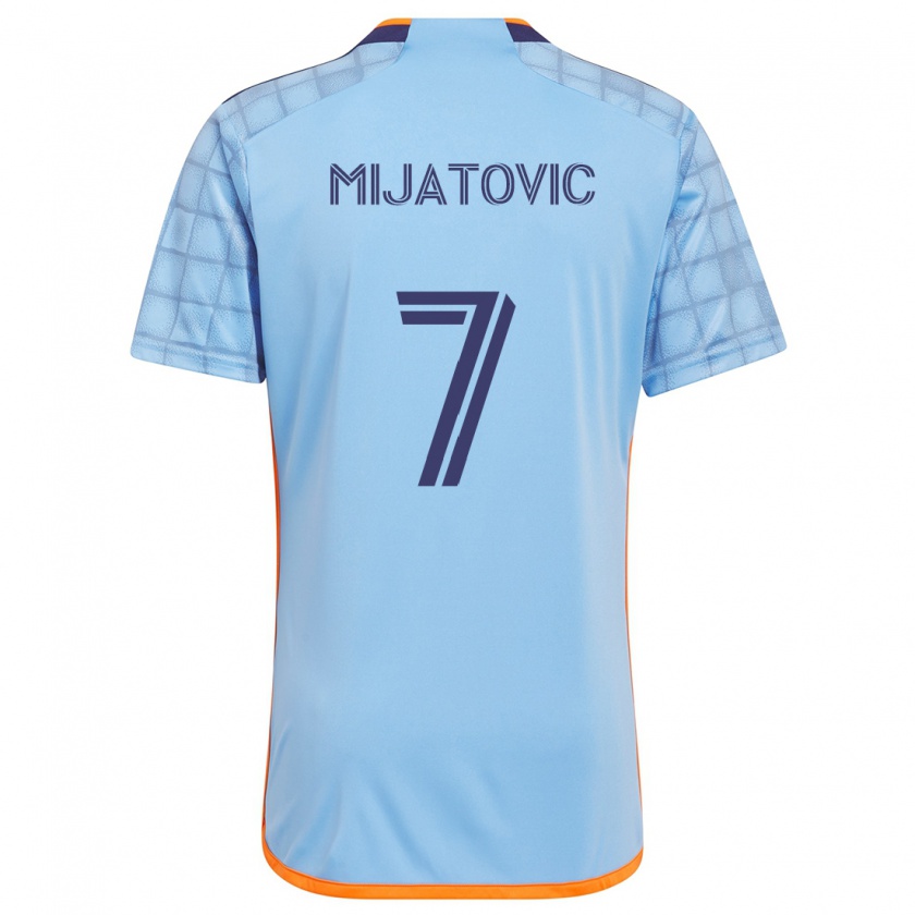 Kandiny Niño Camiseta Jovan Mijatovic #7 Azul Naranja 1ª Equipación 2024/25 La Camisa