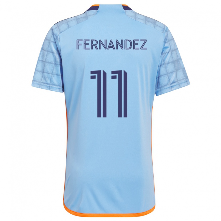 Kandiny Niño Camiseta Julián Fernández #11 Azul Naranja 1ª Equipación 2024/25 La Camisa