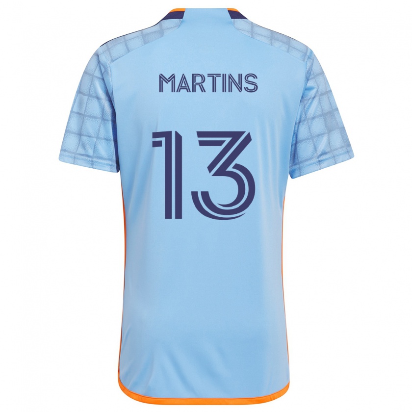 Kandiny Niño Camiseta Thiago Martins #13 Azul Naranja 1ª Equipación 2024/25 La Camisa