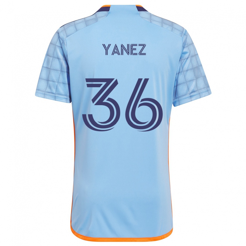 Kandiny Niño Camiseta Zidane Yañez #36 Azul Naranja 1ª Equipación 2024/25 La Camisa