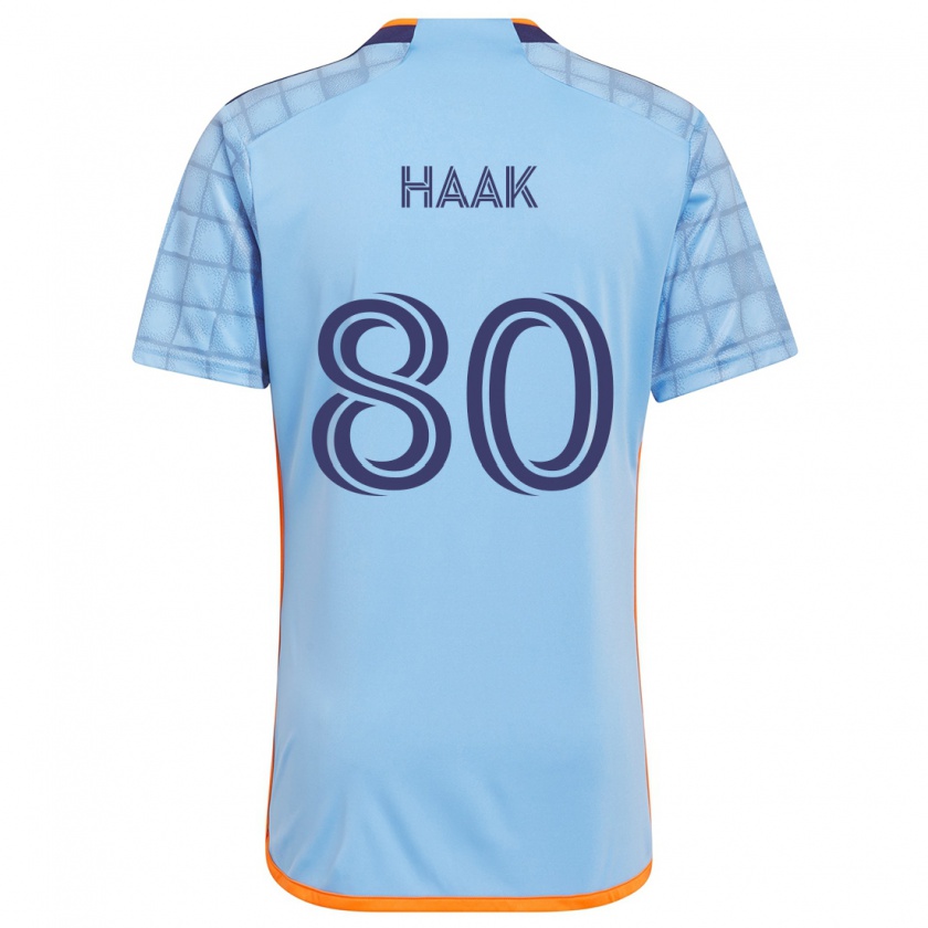 Kandiny Kinderen Justin Haak #80 Blauw Oranje Thuisshirt Thuistenue 2024/25 T-Shirt België