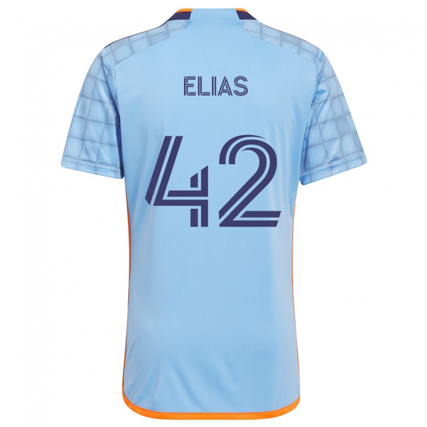 Kandiny Niño Camiseta Piero Elias #42 Azul Naranja 1ª Equipación 2024/25 La Camisa