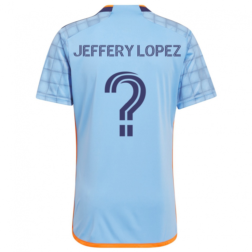 Kandiny Kinderen Jeffery López #0 Blauw Oranje Thuisshirt Thuistenue 2024/25 T-Shirt