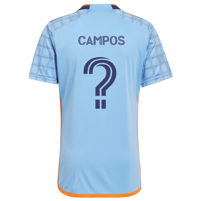 Kandiny Kinderen Adonis Campos #0 Blauw Oranje Thuisshirt Thuistenue 2024/25 T-Shirt