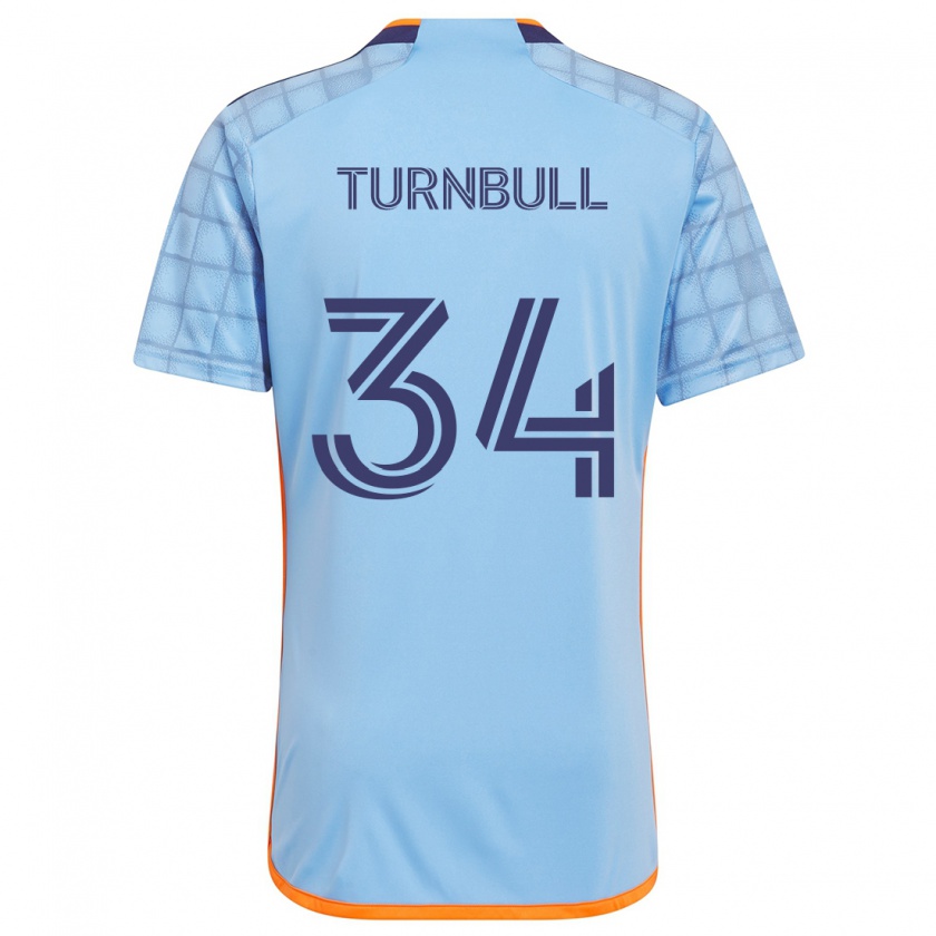 Kandiny Niño Camiseta Stephen Turnbull #34 Azul Naranja 1ª Equipación 2024/25 La Camisa