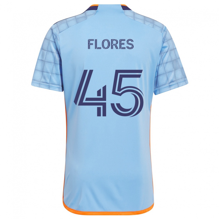 Kandiny Niño Camiseta Brian Flores #45 Azul Naranja 1ª Equipación 2024/25 La Camisa