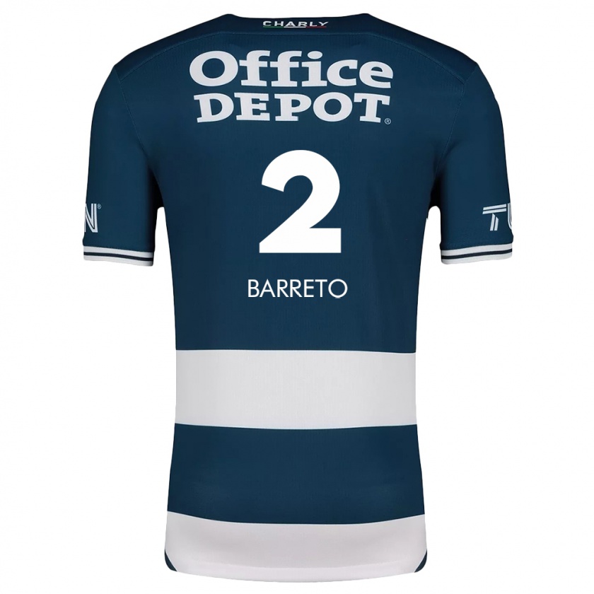 Kandiny Niño Camiseta Sergio Barreto #2 Azul Blanco 1ª Equipación 2024/25 La Camisa