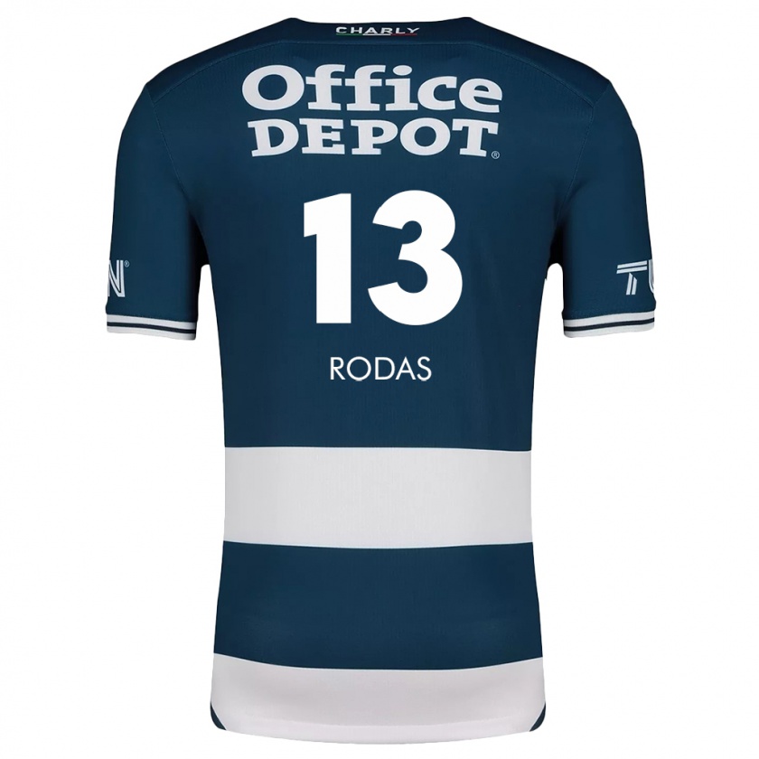 Kandiny Niño Camiseta Carlos Rodas #13 Azul Blanco 1ª Equipación 2024/25 La Camisa