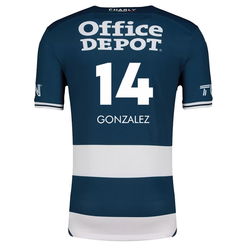 Kandiny Niño Camiseta Arturo González #14 Azul Blanco 1ª Equipación 2024/25 La Camisa