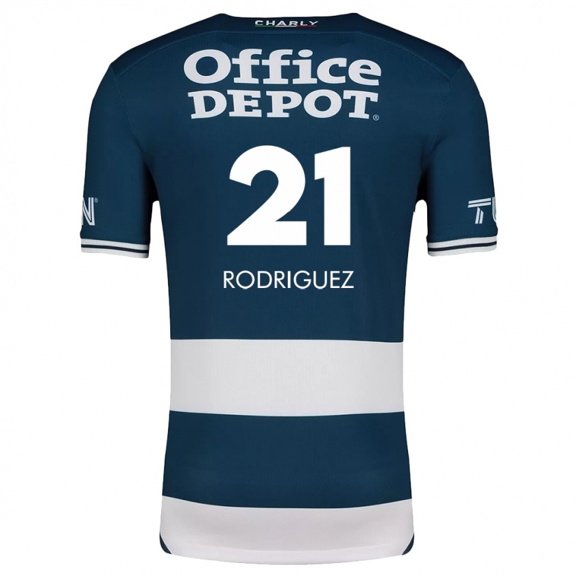 Kandiny Niño Camiseta Valentín Rodríguez #21 Azul Blanco 1ª Equipación 2024/25 La Camisa