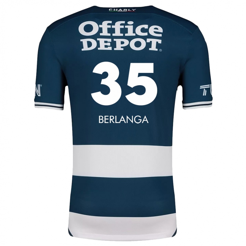 Kandiny Niño Camiseta Jorge Berlanga #35 Azul Blanco 1ª Equipación 2024/25 La Camisa