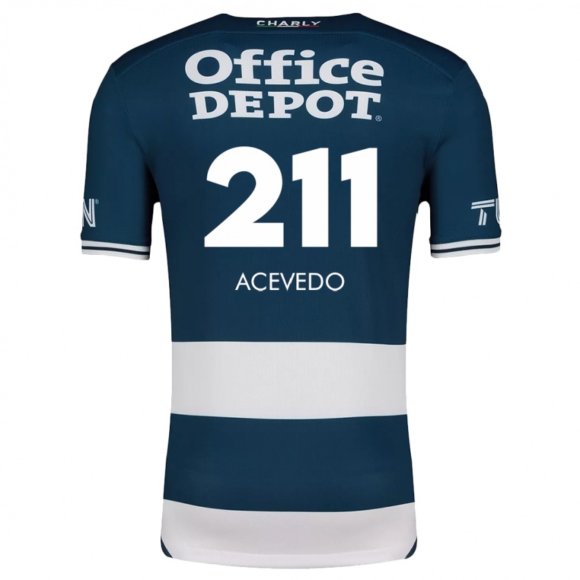 Kandiny Kinderen Gerardo Acevedo #211 Blauw Wit Thuisshirt Thuistenue 2024/25 T-Shirt België