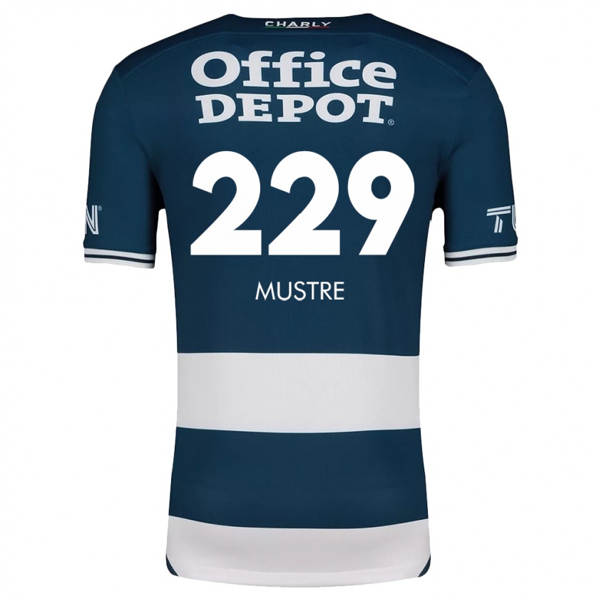 Kandiny Niño Camiseta Eduardo Mustre #229 Azul Blanco 1ª Equipación 2024/25 La Camisa