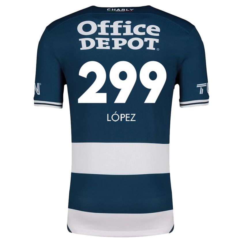 Kandiny Kinderen Santiago López #299 Blauw Wit Thuisshirt Thuistenue 2024/25 T-Shirt België