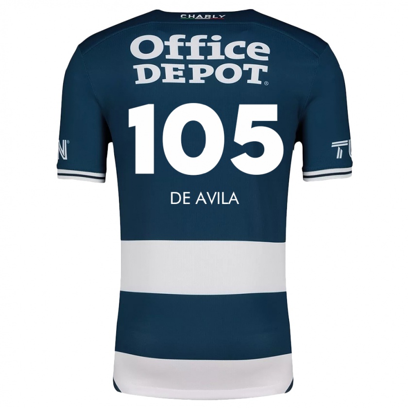 Kandiny Bambino Maglia José De Ávila #105 Blu Bianco Kit Gara Home 2024/25 Maglietta