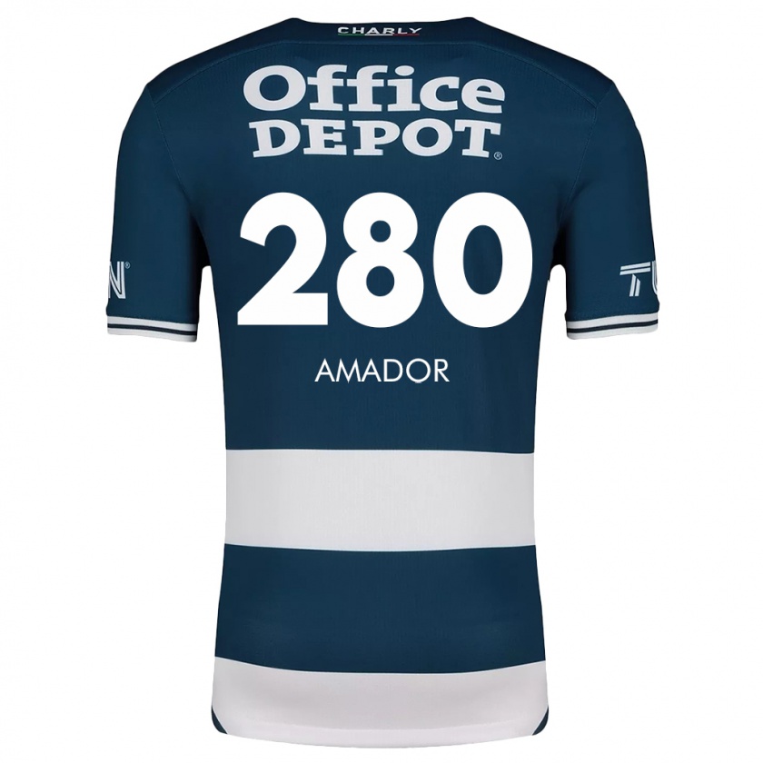 Kandiny Niño Camiseta Santiago Amador #280 Azul Blanco 1ª Equipación 2024/25 La Camisa