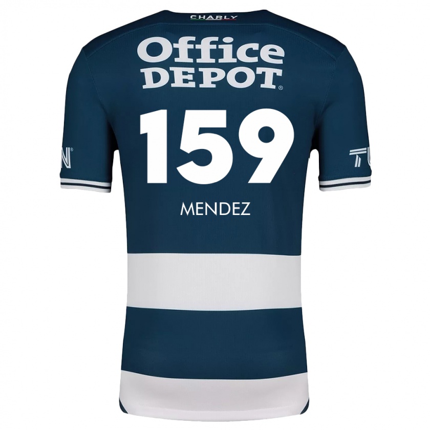 Kandiny Niño Camiseta Daniel Méndez #159 Azul Blanco 1ª Equipación 2024/25 La Camisa