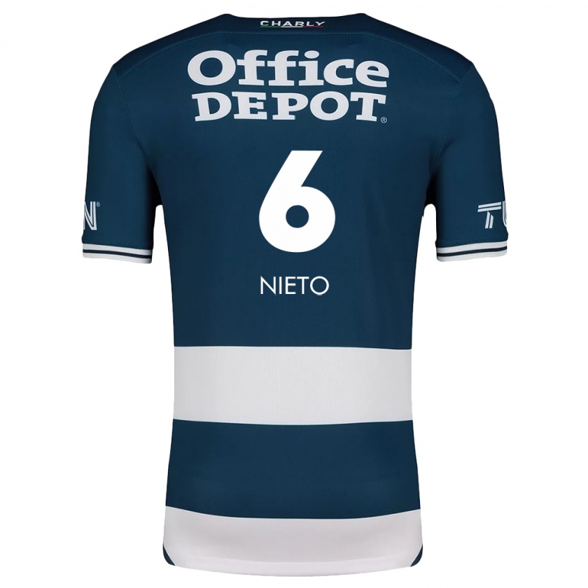 Kandiny Niño Camiseta Karla Nieto #6 Azul Blanco 1ª Equipación 2024/25 La Camisa