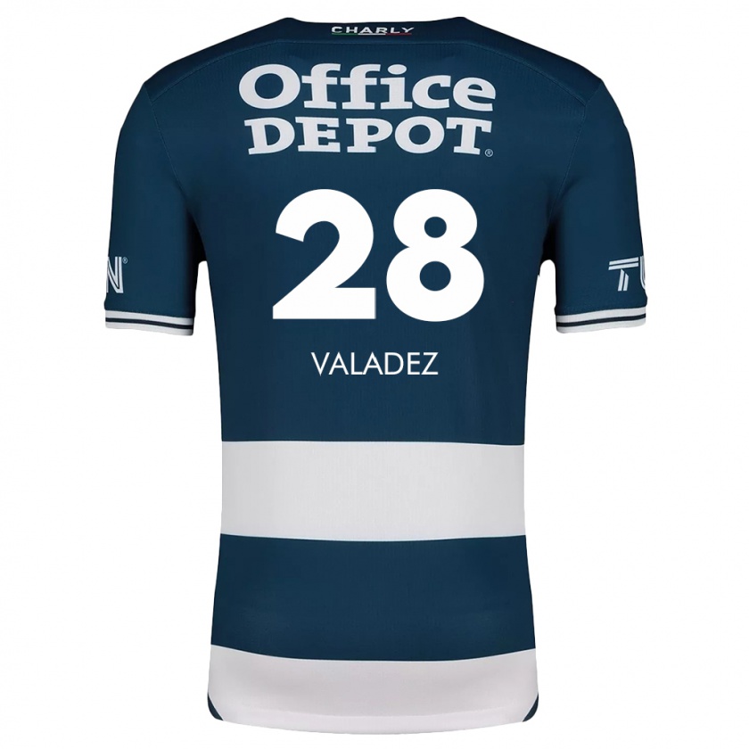 Kandiny Niño Camiseta Julia Valadez #28 Azul Blanco 1ª Equipación 2024/25 La Camisa