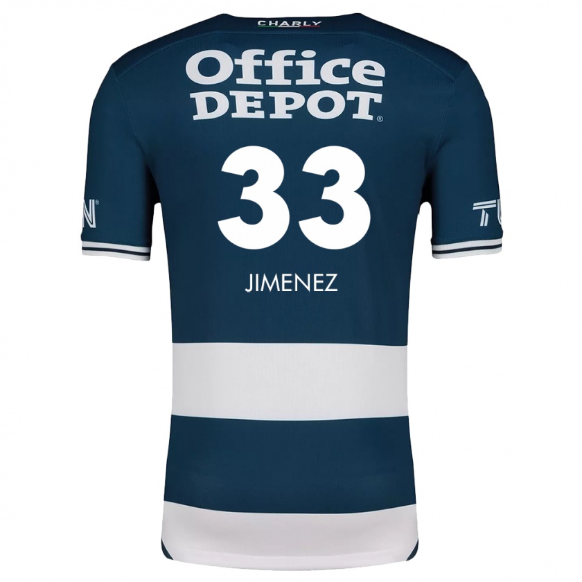 Kandiny Niño Camiseta Stefani Jiménez #33 Azul Blanco 1ª Equipación 2024/25 La Camisa