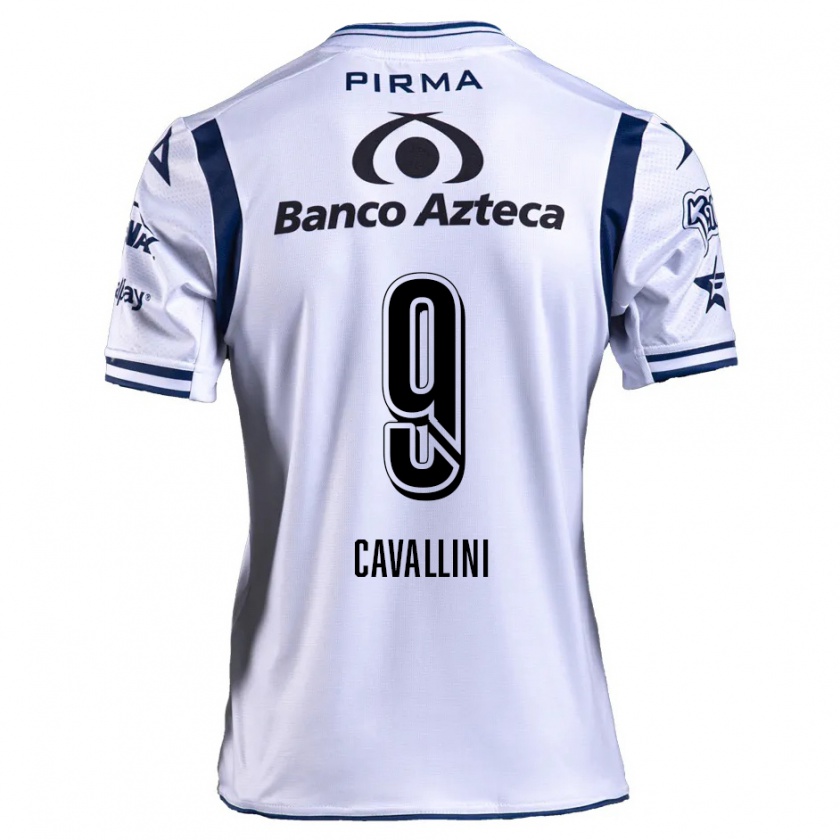 Kandiny Niño Camiseta Lucas Cavallini #9 Blanco Azul Marino 1ª Equipación 2024/25 La Camisa