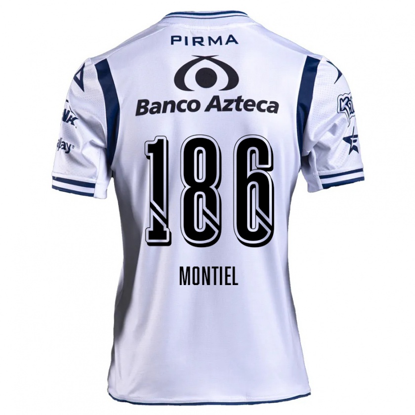 Kandiny Niño Camiseta Santiago Montiel #186 Blanco Azul Marino 1ª Equipación 2024/25 La Camisa