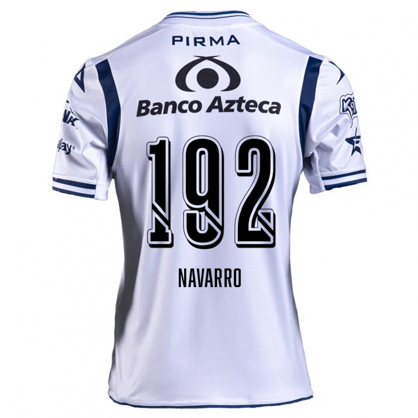 Kandiny Niño Camiseta Eduardo Navarro #192 Blanco Azul Marino 1ª Equipación 2024/25 La Camisa