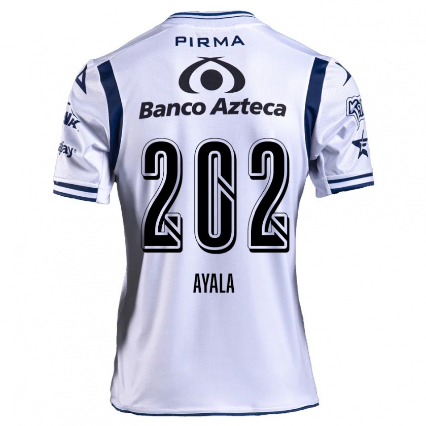 Kandiny Niño Camiseta Diego Ayala #202 Blanco Azul Marino 1ª Equipación 2024/25 La Camisa