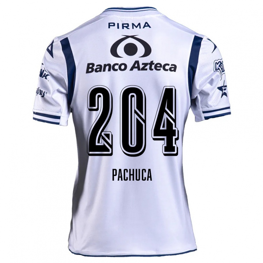 Kandiny Niño Camiseta José Pachuca #204 Blanco Azul Marino 1ª Equipación 2024/25 La Camisa