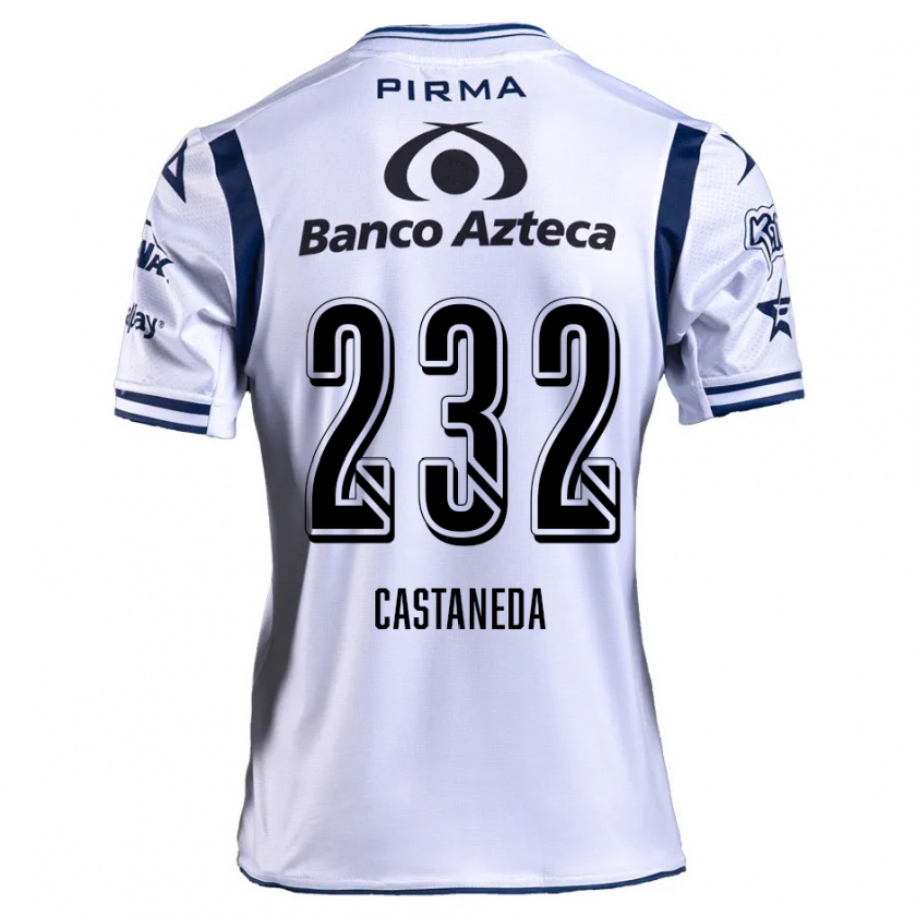 Kandiny Niño Camiseta Ángel Castañeda #232 Blanco Azul Marino 1ª Equipación 2024/25 La Camisa