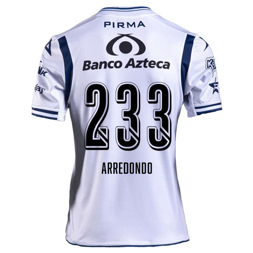 Kandiny Niño Camiseta Ángel Arredondo #233 Blanco Azul Marino 1ª Equipación 2024/25 La Camisa